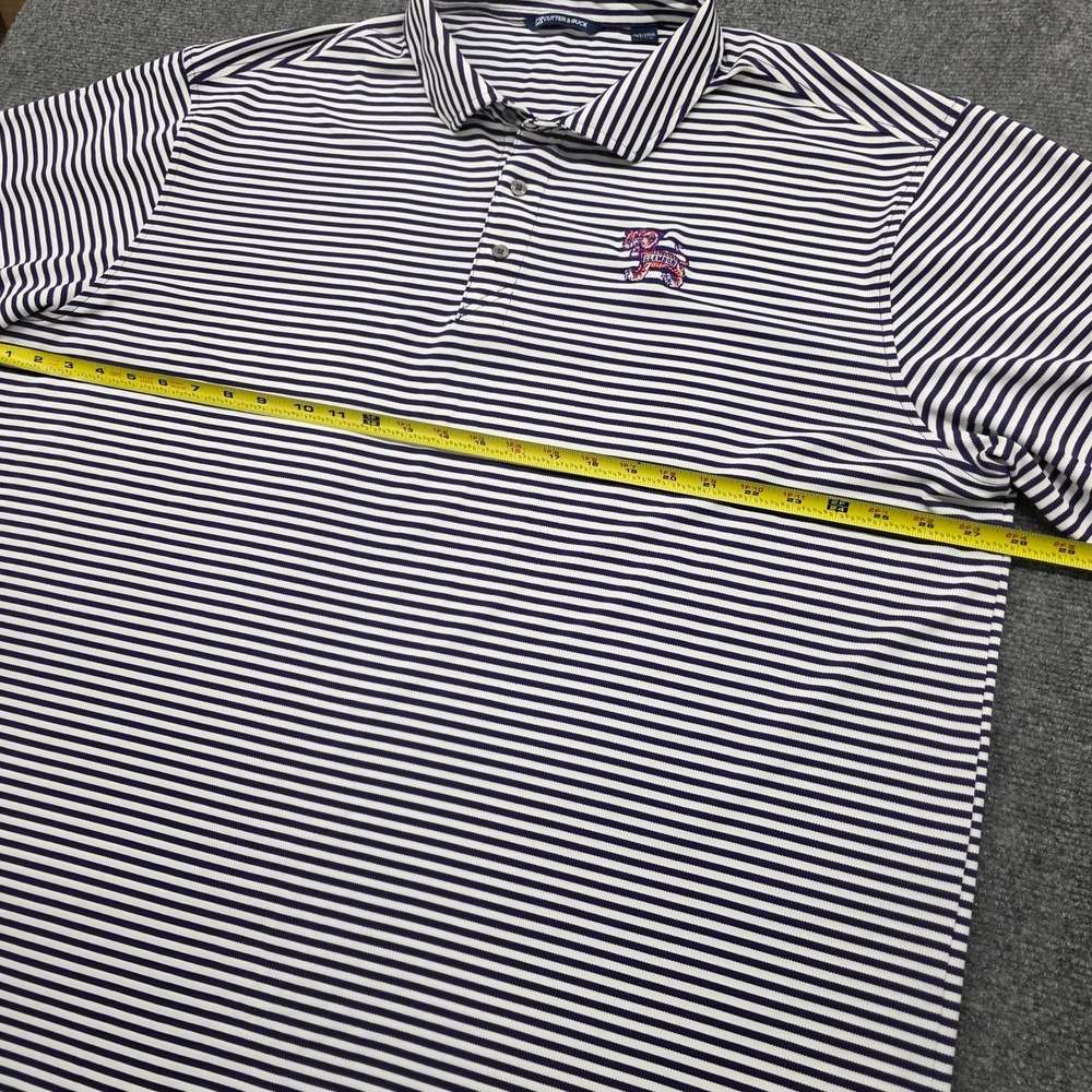 Clemson Tigers Retro Cutter and Buck Purple White Stripe Polo Shirt Men - 2XT - Picture 5 of 10
